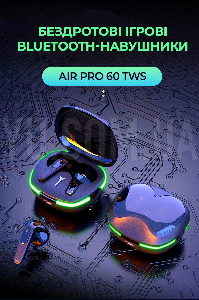 Бездротові навушники з сенсорним керуванням AIR pro 60 TWS fone Бездротові навушники з сенсорним керуванням AIR pro 60 TWS fone